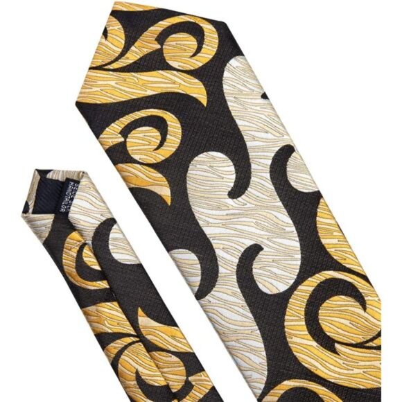 ClassicMens Ties Silk Necktie Pocket Square Cufflinks Set Woven Wedding Business - Picture 5 of 6